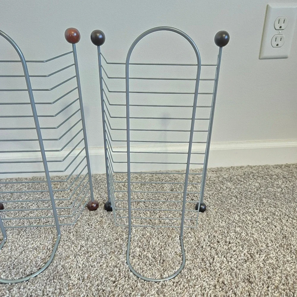 15 DVD Blu-ray Game Holder LOT of 3 Wire Metal Rack Tower Storage‎ Free Standing